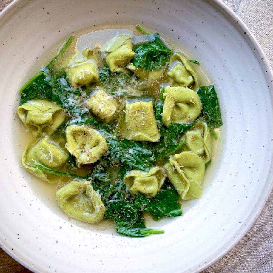 Spinach Tortellini in Brodo