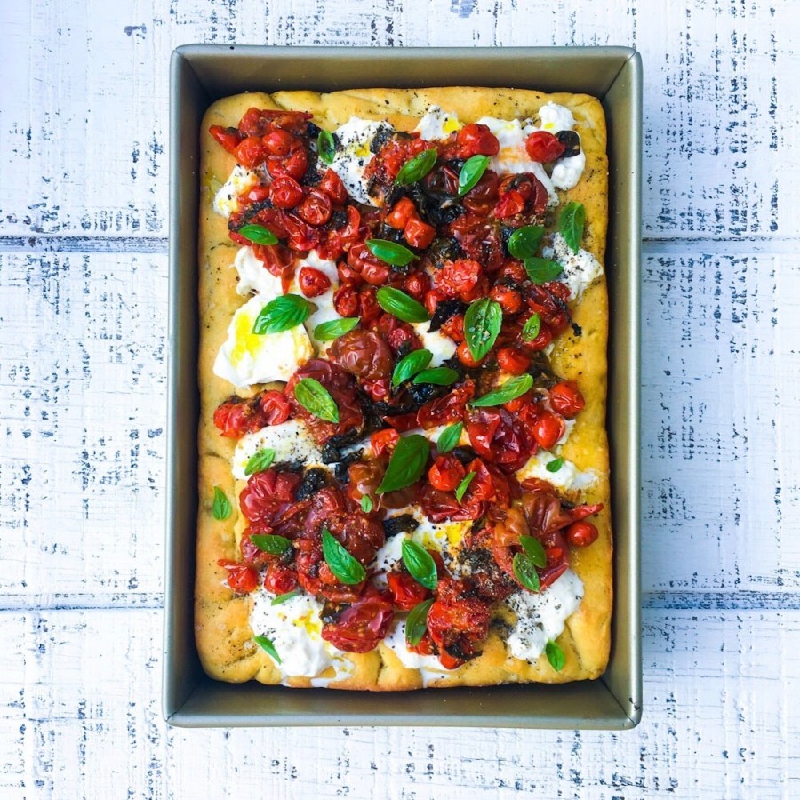 Roasted Tomato and Burrata Focaccia