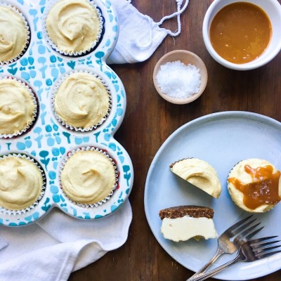 Cashew Cheesecake with a Cinnamon Walnut Crust