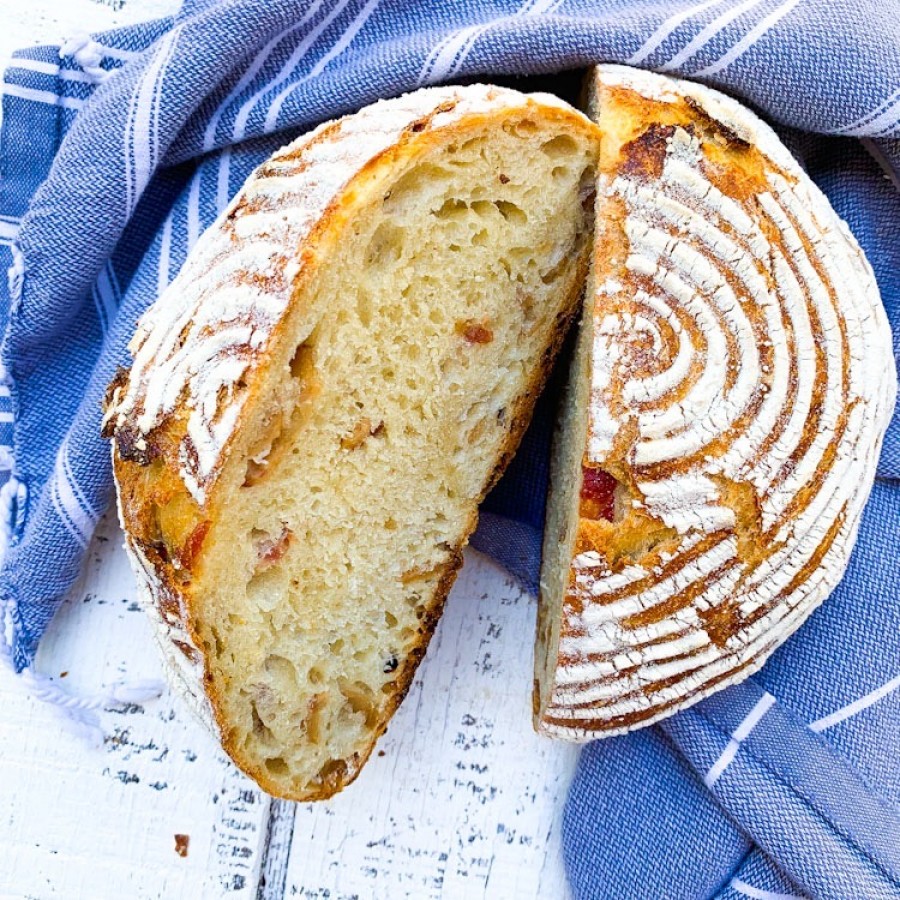 No-Knead Bread with Lardons