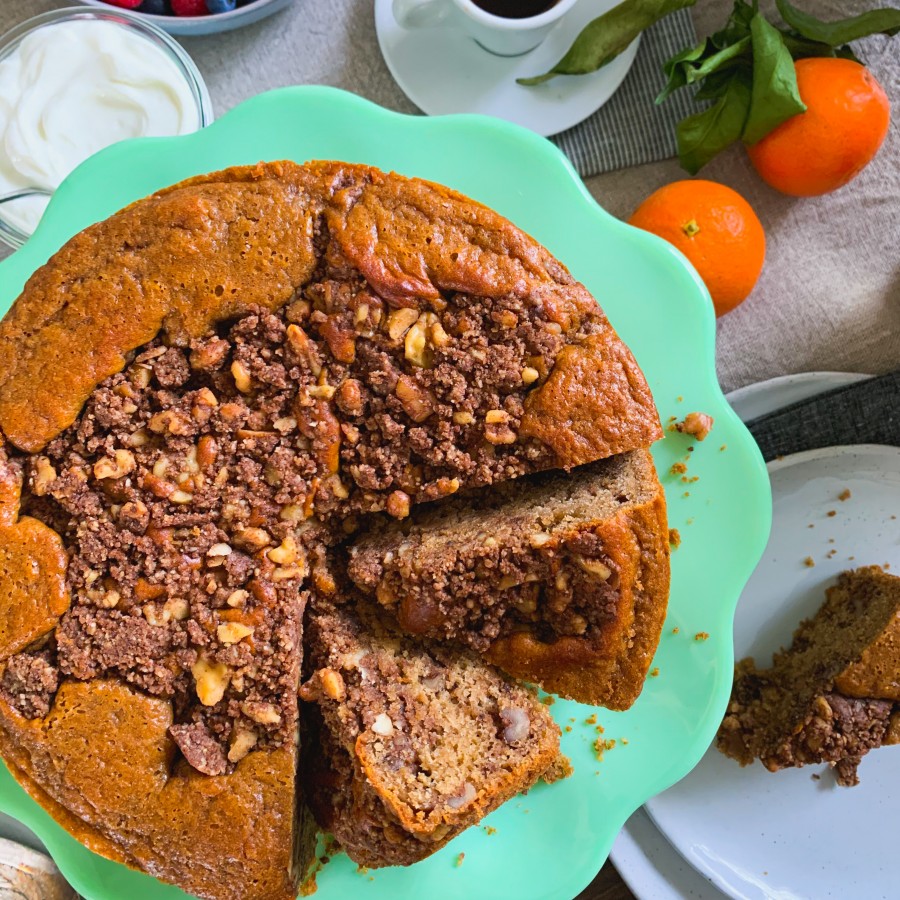 Gluten-Free Coffee Cake with Walnut Streusel Topping