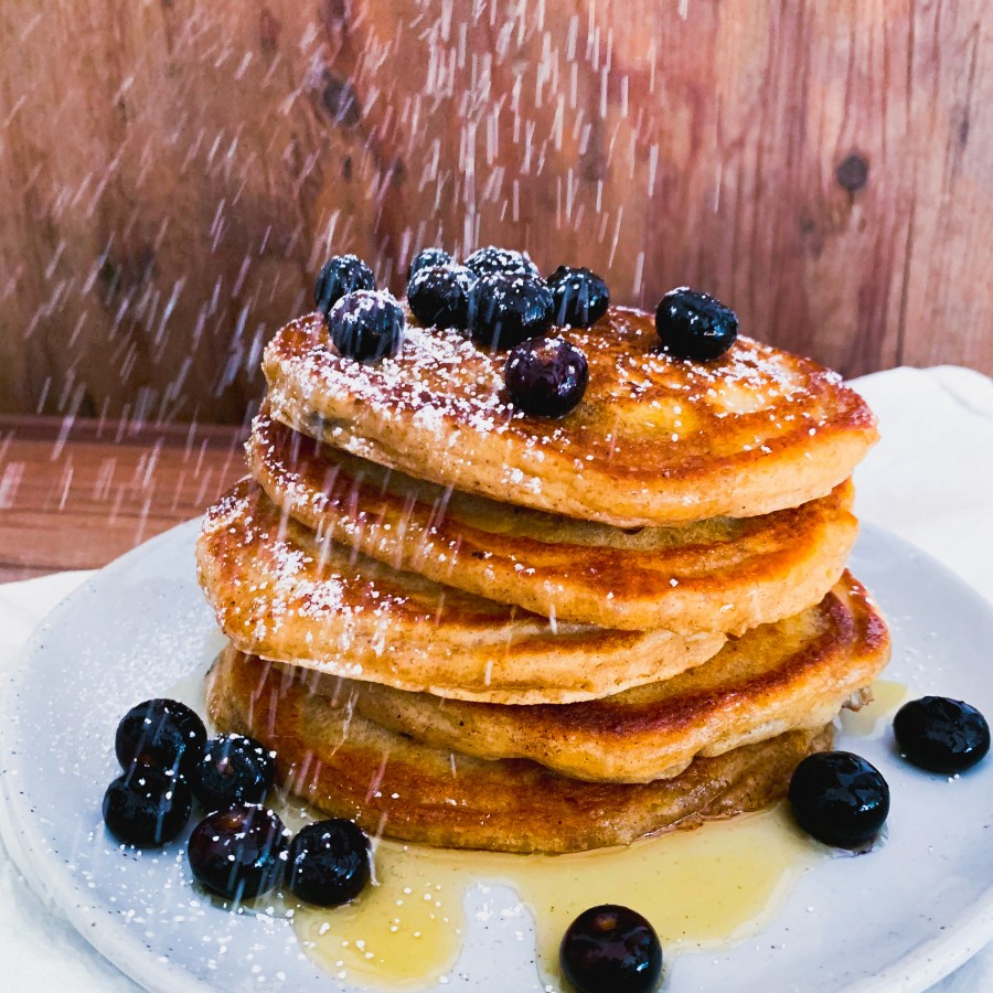 Blueberry Cinnamon Buttermilk Pancakes