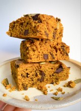 Dark Chocolate Chunk Pumpkin Bars