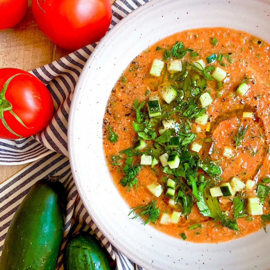 Summer Gazpacho with Herb Salad