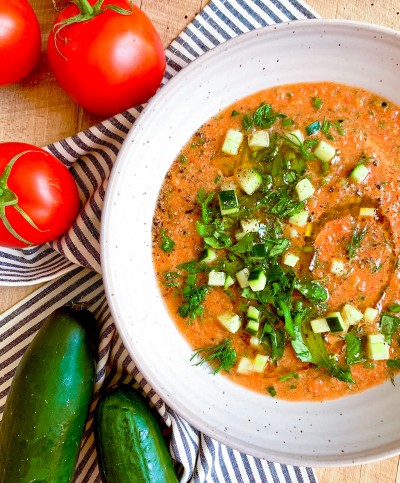 Summer Gazpacho with Herb Salad