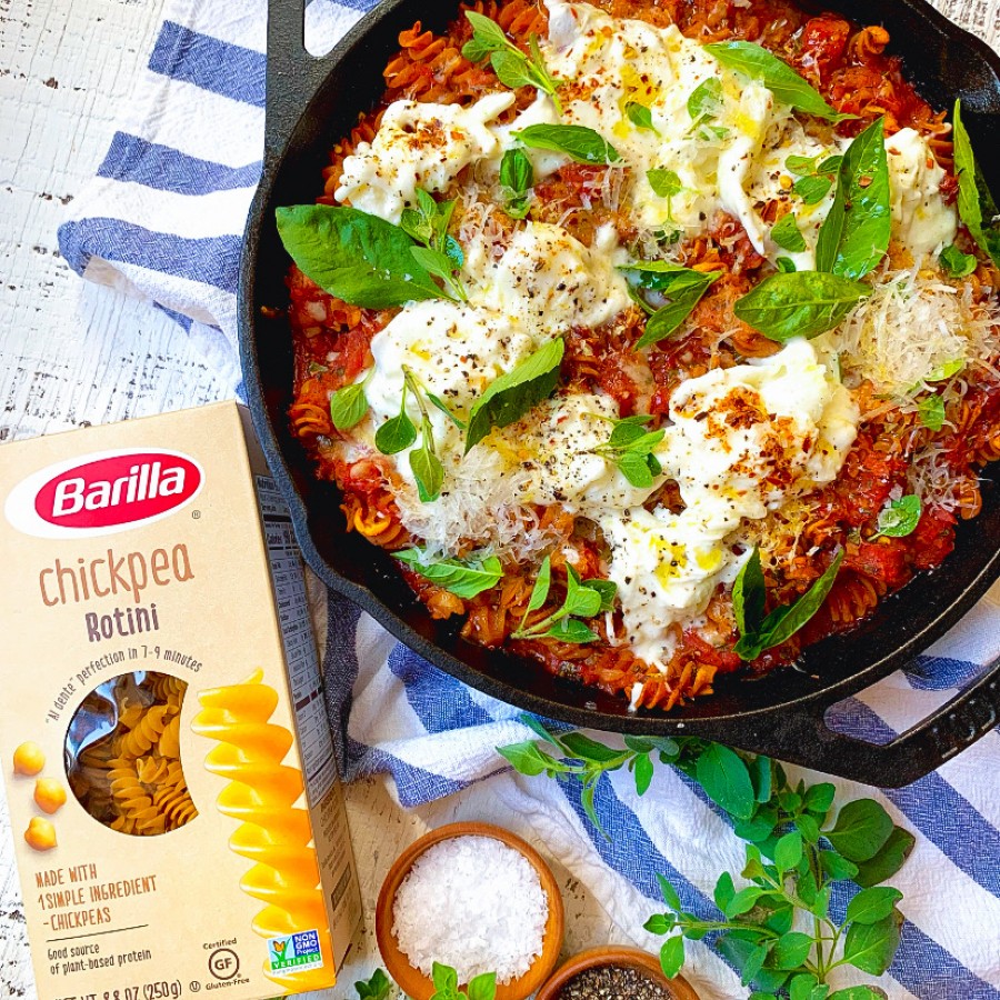 Baked Pasta with Mozzarella and Basil