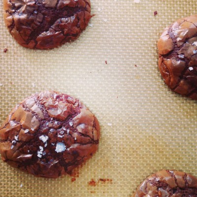 Dark Chocolate Brownie Cookies with Fleur de Sel