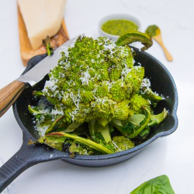 Whole Roasted Romanesco with a Meyer Lemon Herb Sauce