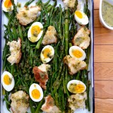 Roasted Asparagus and Green Bean Bread Salad