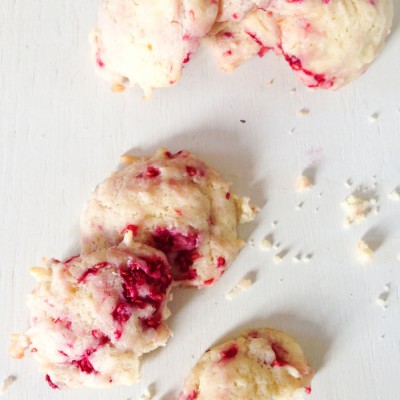 Coconut and Raspberry Swirl Cookies