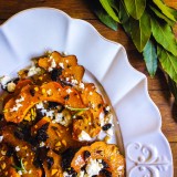 Roasted Acorn Squash with Rosemary, Honey and Feta