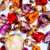 Mixed Grill with Sausage, Onions and Peppers