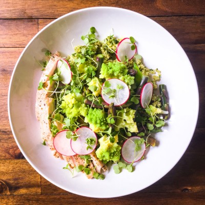 Green Quinoa Bowl with Chicken and Spring Veggies