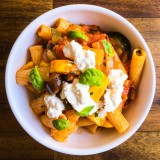 Veggie Pasta with Burrata and Basil