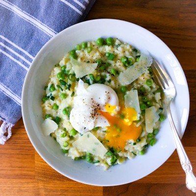 Spring Pea Risotto with Parmesan and Green Onions