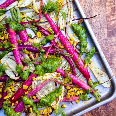 Roasted Shunkyo Radishes and Fennel in a Chive Dressing