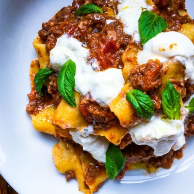 Hand Torn Pasta with Mushroom Bolognese