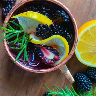 Blackberry Bourbon Smash with Fresh Rosemary 