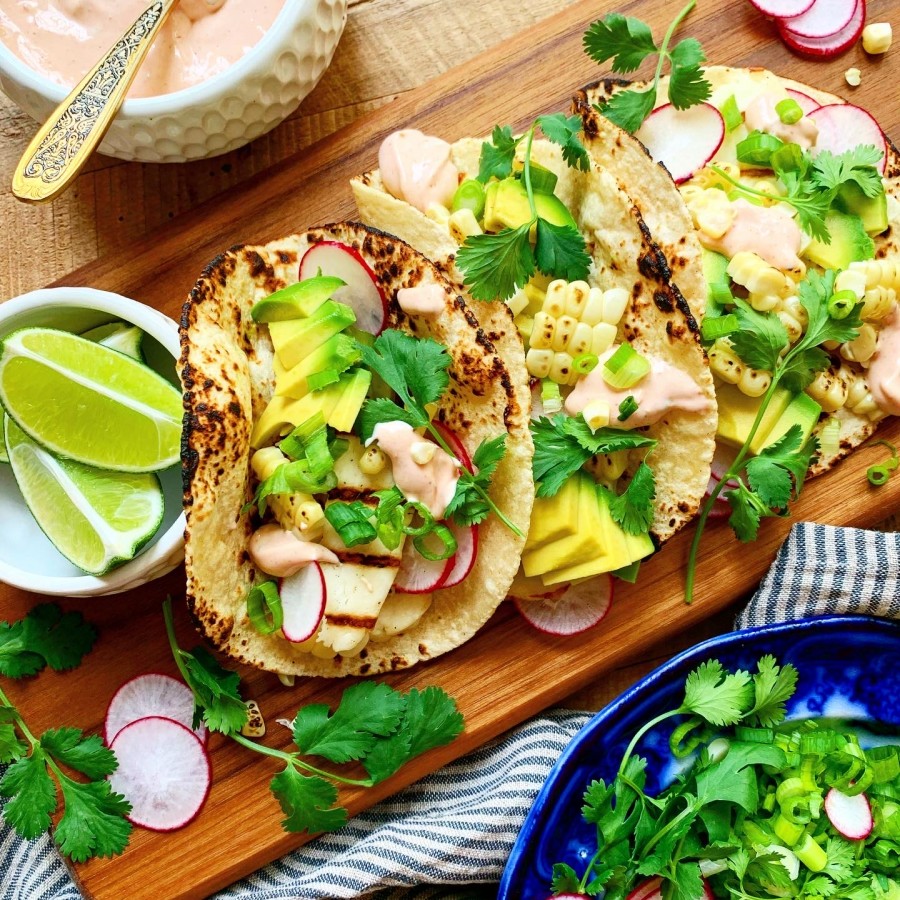 Grilled Halloumi and Sweet Corn Tacos
