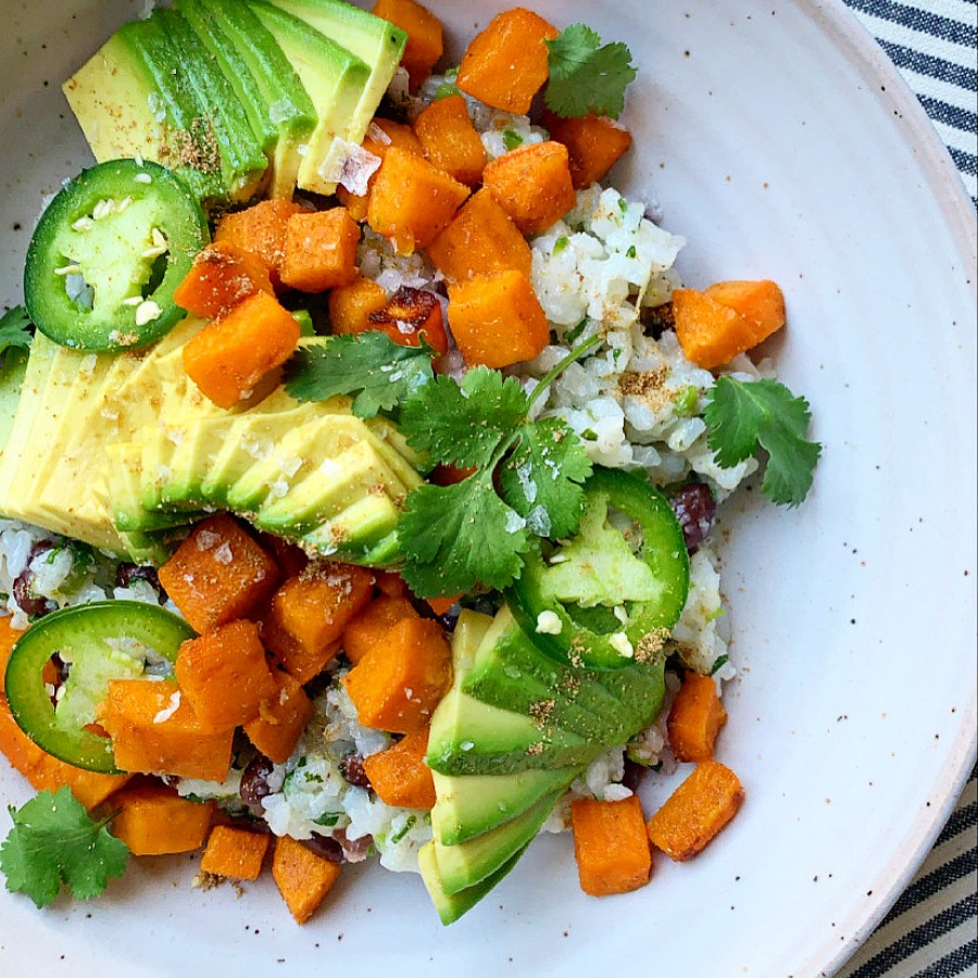 Sweet Potato and Black Bean Rice Bowls