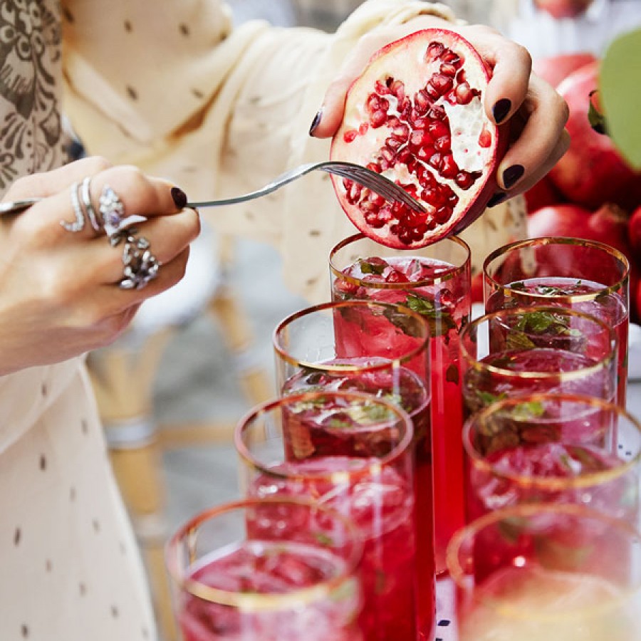 Pomegranate and Mint Cocktail